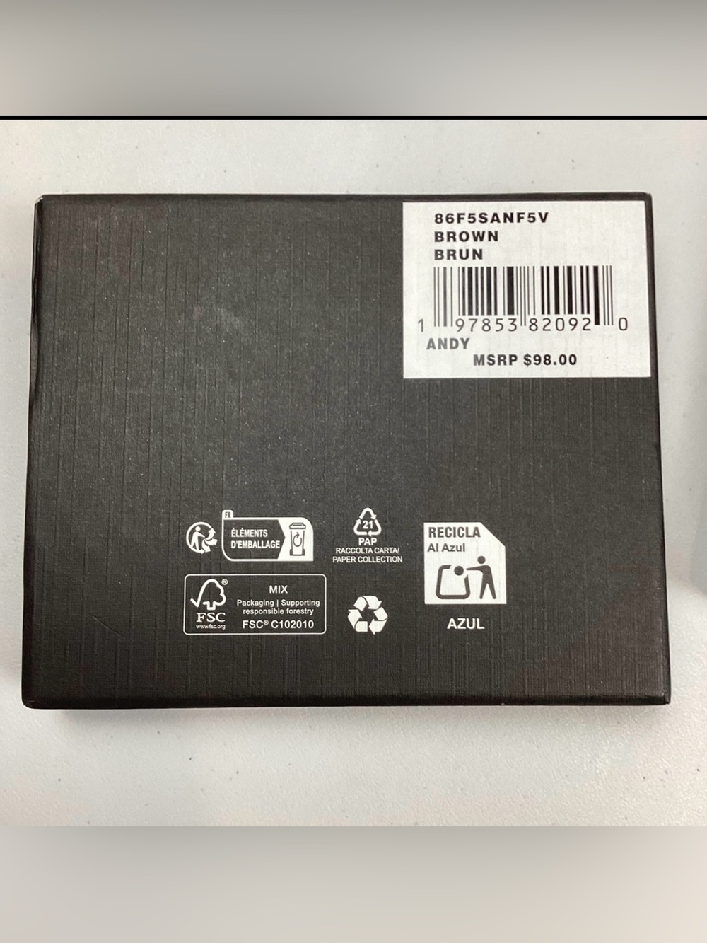 Michael Kors Andy Slim Billfold Wallet Brown Leather New With Box Retail $98 - Picture 2 of 9